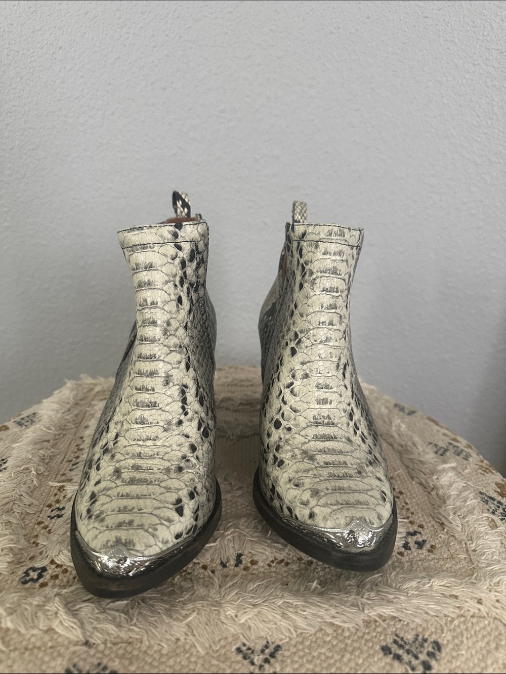 Jeffrey Campbell Women's Snake-Embossed Ankle Boots